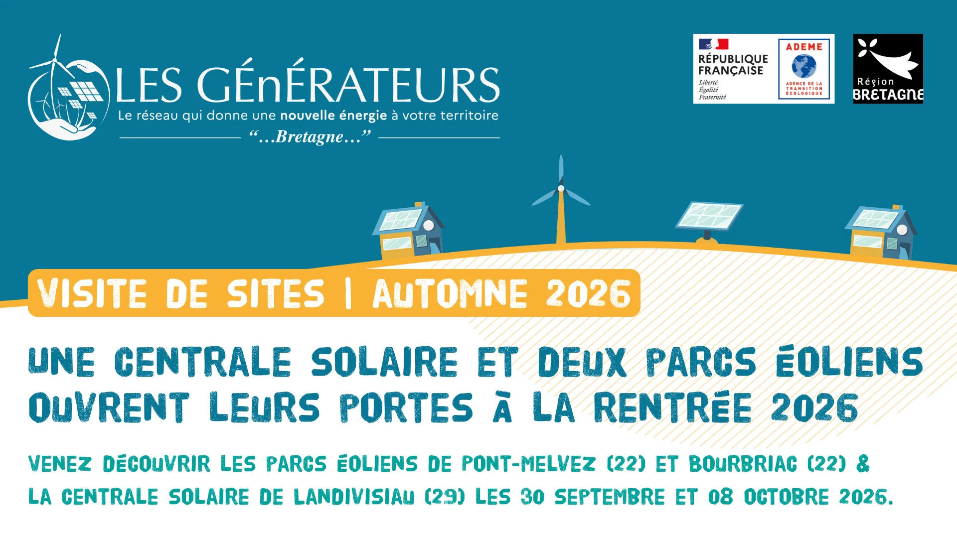 [Les Générateurs] Découvrez les énergies renouvelables près de chez vous – visites de sites à l&rsquo;automne 2026