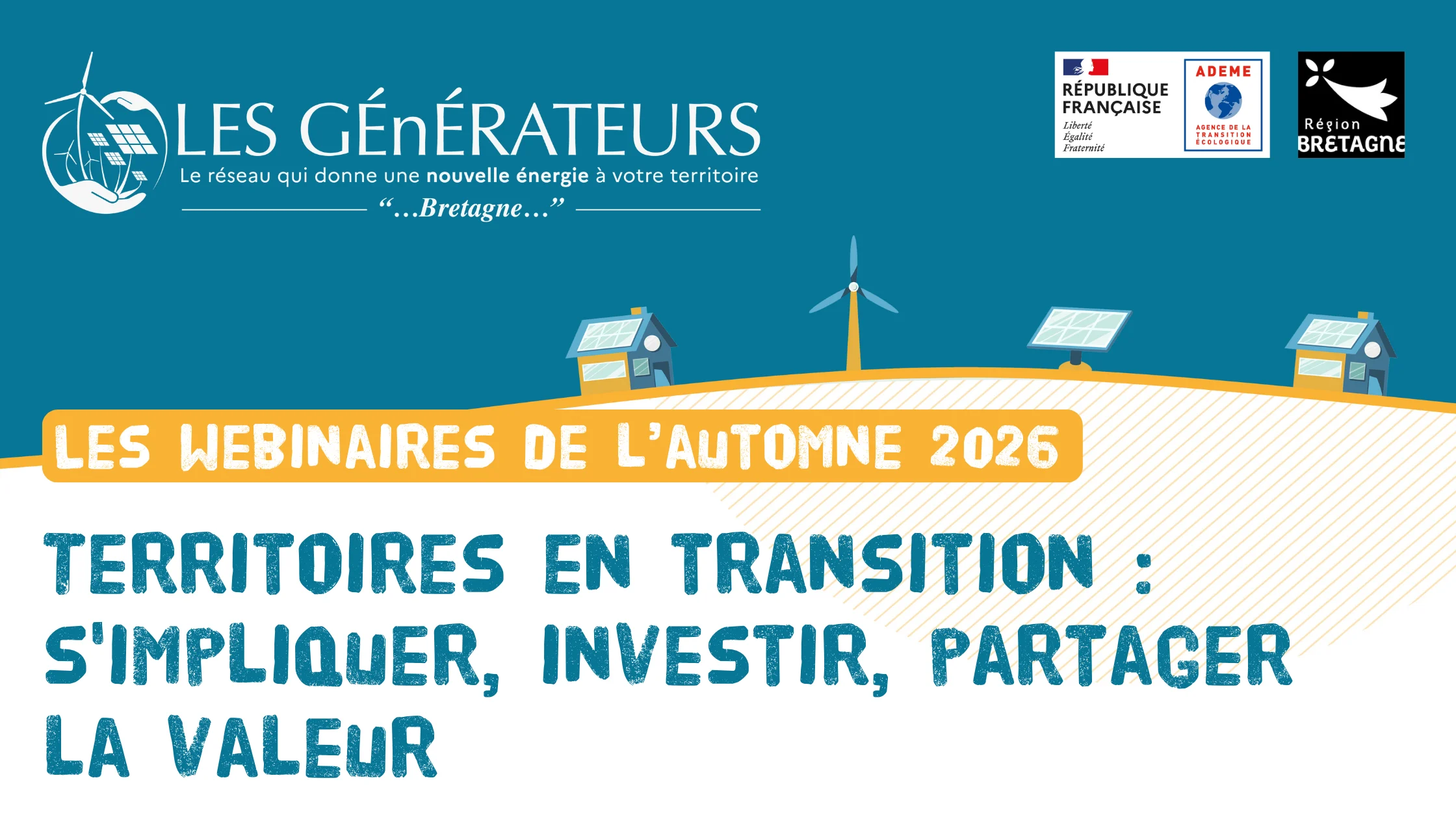 [Les Générateurs] Trois webinaires cet automne pour accompagner les collectivités dans leurs projets d’énergies renouvelables